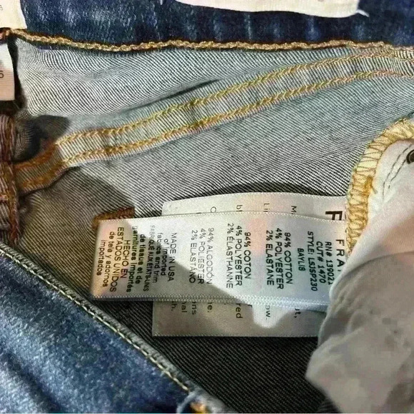 Frame Womens Le Skinny de Jeanne  size 26 Raw Ankle Hem Blue Denim - Picture 9 of 11